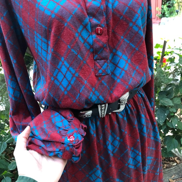 VINTAGE Plaid Dress S - Picture 4 of 5